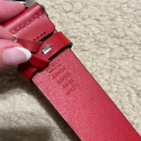 Gucci belt red calfskin belt various sizes - Picture 7 of 9